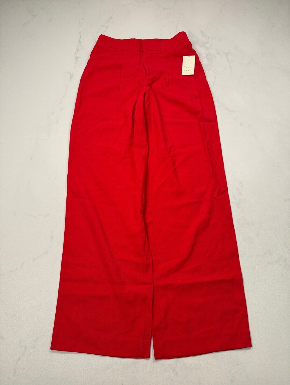 A New Day Wide-Leg Pants Red Contemporary Statement Piece - Womens 4